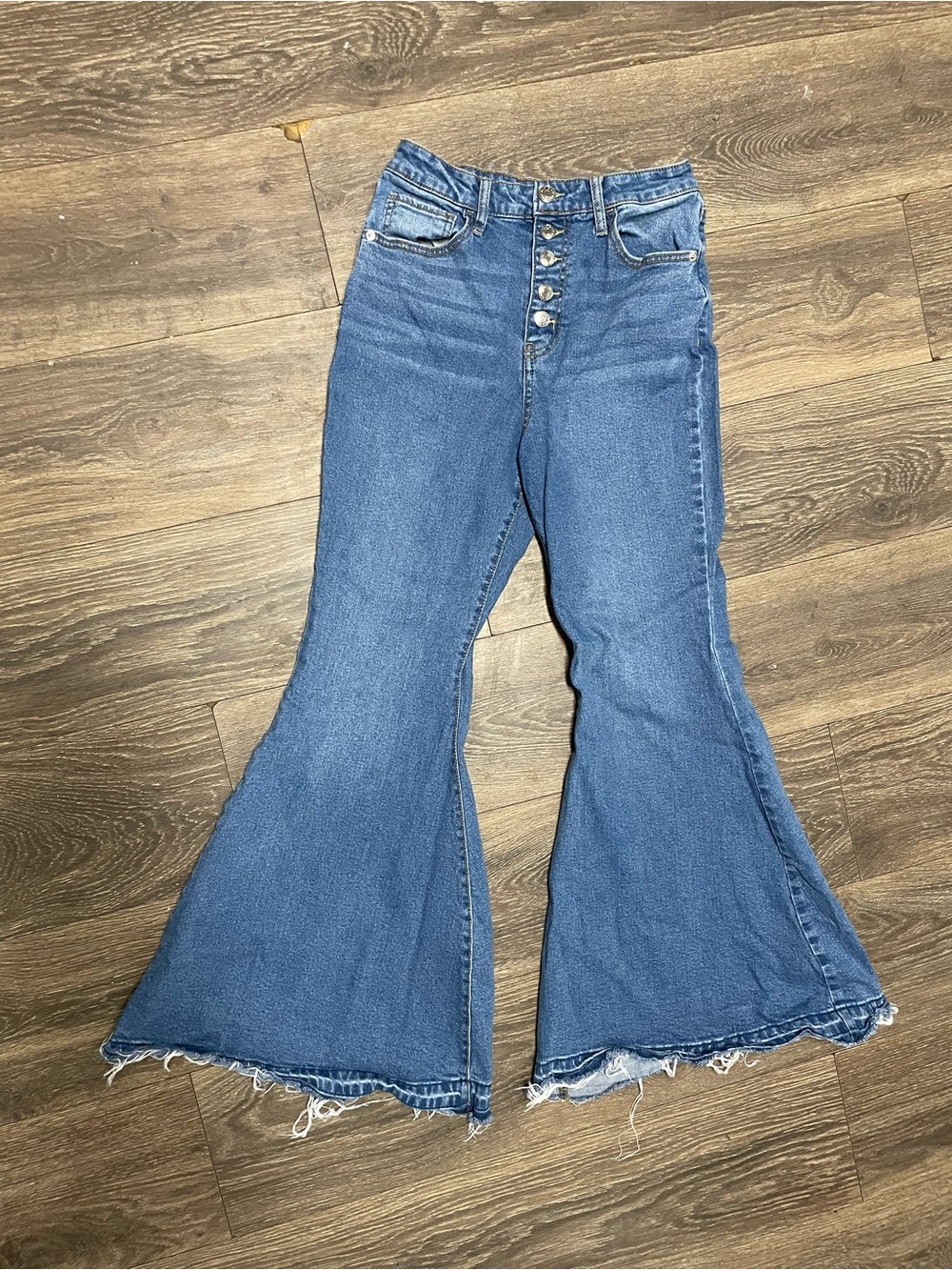 Wild Fable Women's High-Rise Button-Front wide Flared Jeans bell bottom Y2K 8